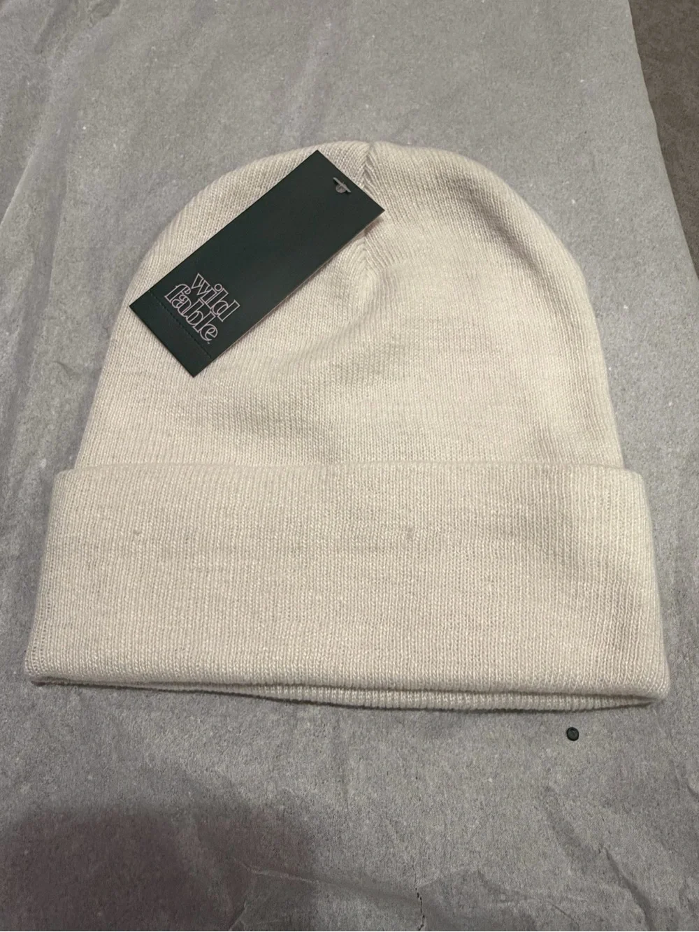 Wild Fable Cream Knit Beanie - Soft Ribbed Cuff